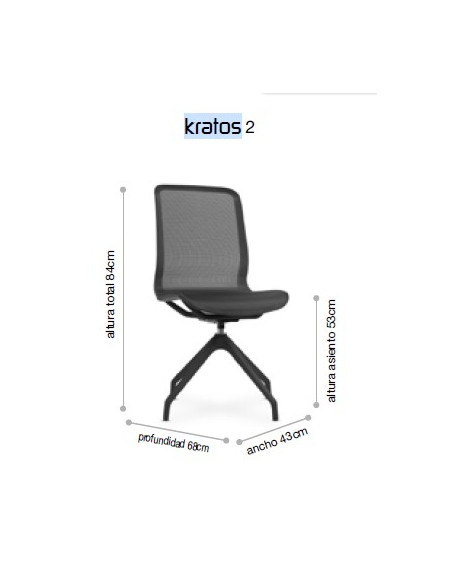Silla oficina fija, malla KRATOS 2