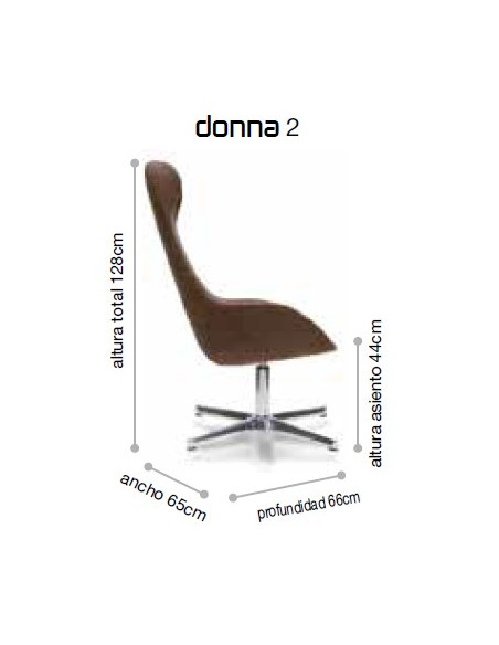 Silla de dirección, base fija, DONNA 2