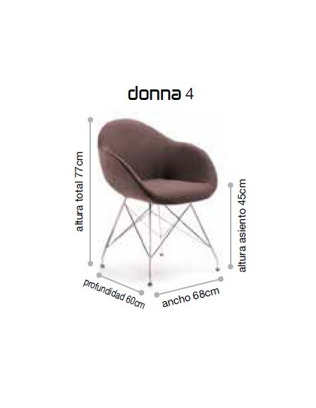 Silla oficina, respaldo bajo, fija DONNA 4