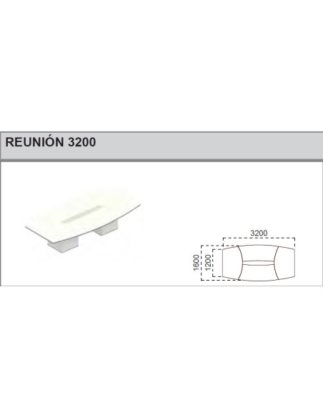 Mesa de reunión grande serie Omega