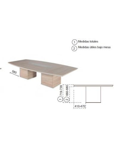Mesa de reunión grande serie Omega