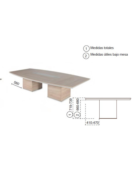 Mesa de reunión grande serie Omega