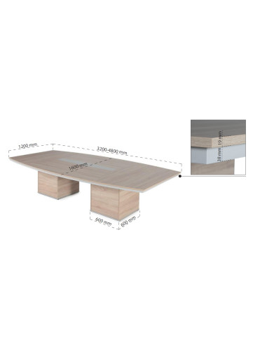 Mesa de reunión grande serie Omega