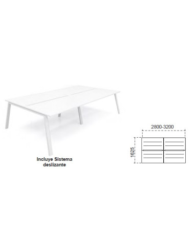 Mesa Bench 2 módulos serie Atrio (4...