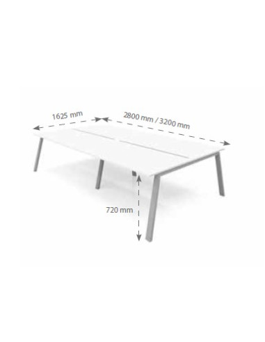 Mesa Bench 2 módulos serie Atrio (4...