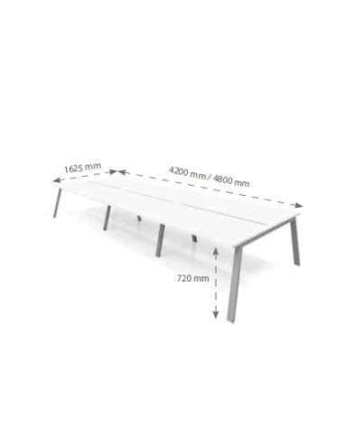 Mesa Bench 3 módulos serie Atrio (6...