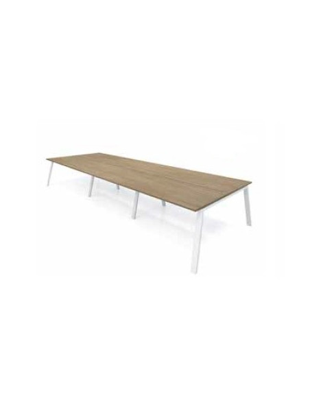 Mesa Bench 3 módulos serie Atrio (6 puestos). Exprés
