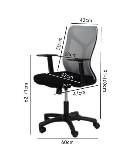 Silla de oficina GEMMA BLACK