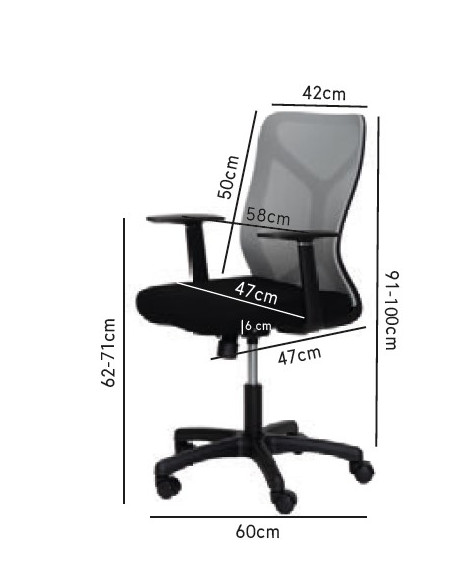 Silla de oficina GEMMA BLACK