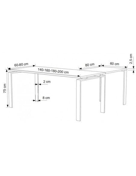Mesa de oficina CLASICA CON ALA