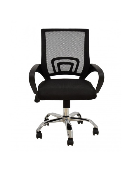Silla de oficina, tejido negro y malla FISS NEW-N