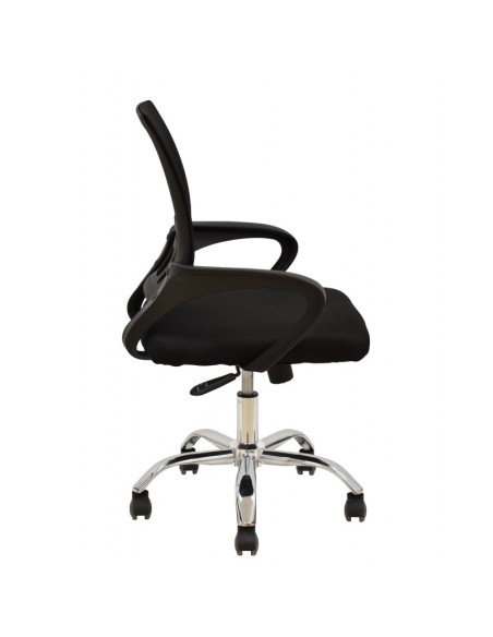 Silla de oficina, tejido negro y malla FISS NEW-N