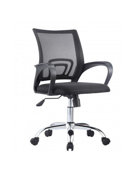 Silla de oficina, tejido negro y malla FISS NEW-N