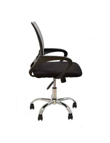 Silla de oficina, tejido negro y malla FISS NEW-N