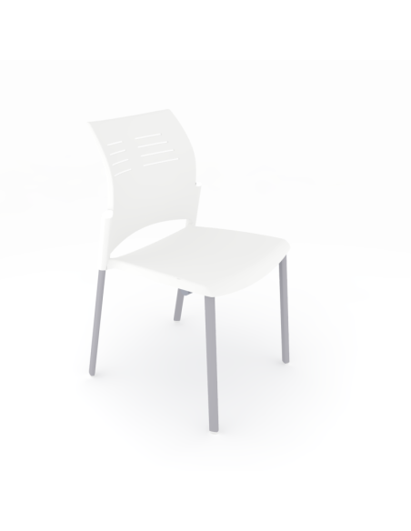 Silla sin brazos y con estructura gris, SPACIO