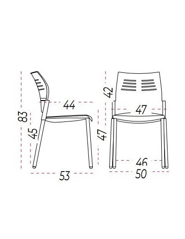 Silla sin brazos y con estructura...