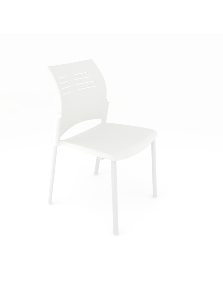 Silla sin brazos y con estructura blanca, SPACIO