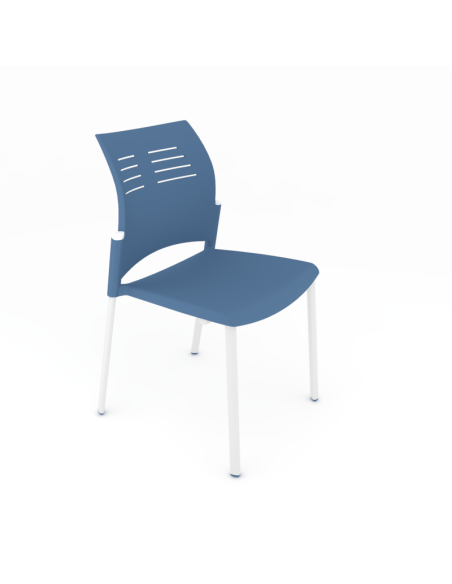 Silla sin brazos y con estructura blanca, SPACIO