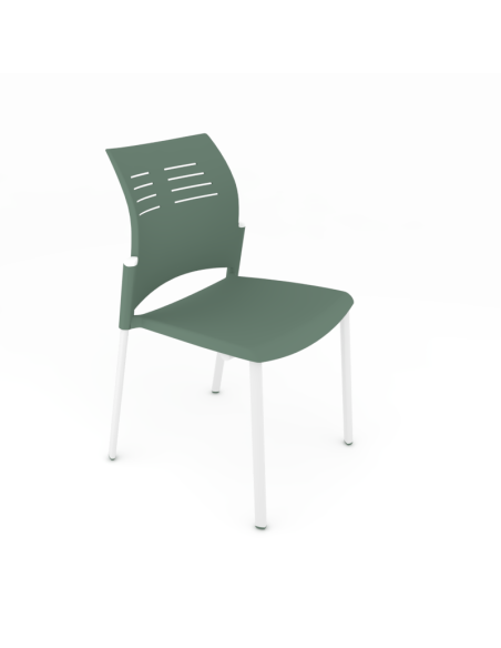 Silla sin brazos y con estructura blanca, SPACIO