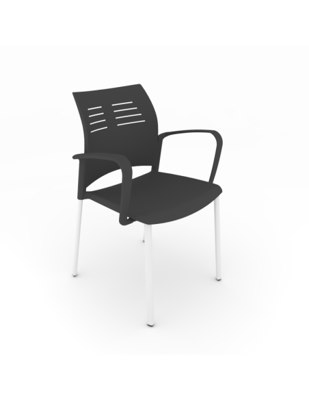 Silla con brazos y estructura blanca, SPACIO