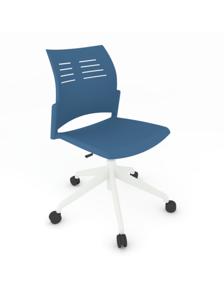 Silla Giratoria sin brazos y con estructura blanca, SPACIO