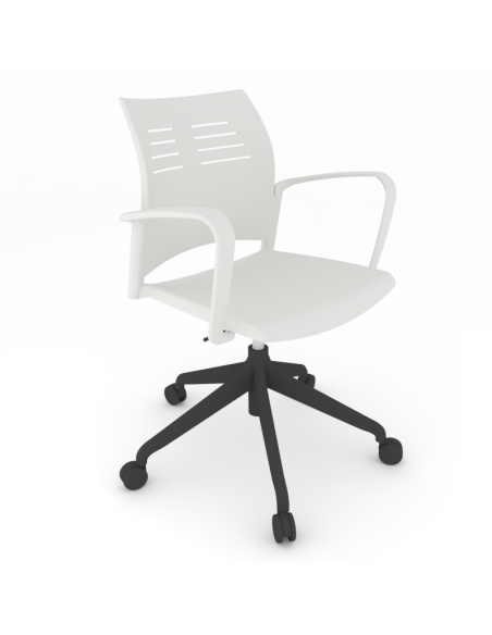 Silla Giratoria con brazos y estructura negra, SPACIO
