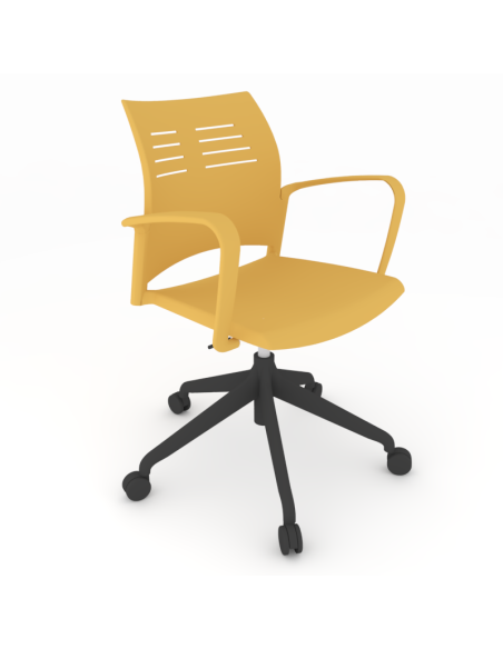 Silla Giratoria con brazos y estructura negra, SPACIO