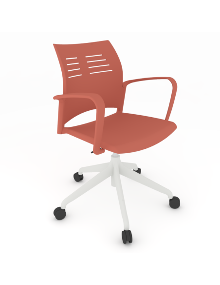 Silla Giratoria con brazos y estructura blanca, SPACIO