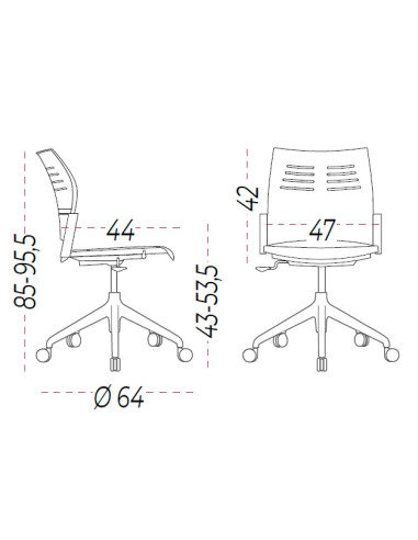 Silla Giratoria sin brazos y con...
