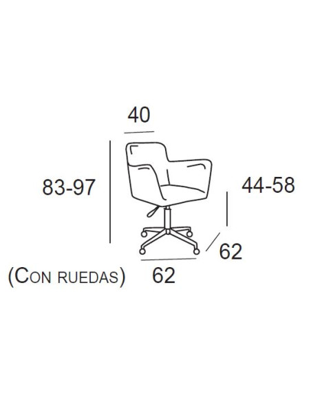Sillón elevable respaldo bajo, OTELO RUEDAS