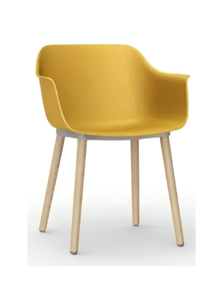 Silla de polipropileno SHAPE MADERA