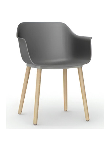 Silla de polipropileno SHAPE MADERA