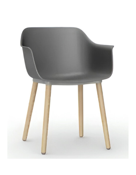 Silla de polipropileno SHAPE MADERA
