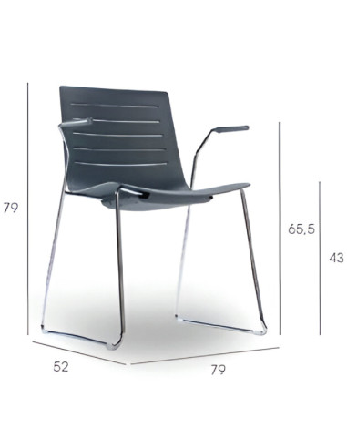 Silla confidente SKIN CON BRAZOS