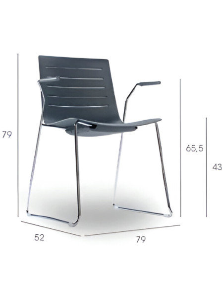 Silla confidente SKIN CON BRAZOS