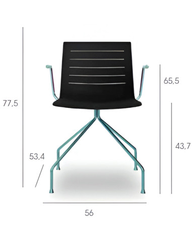 Silla de polipropileno, con brazos,...