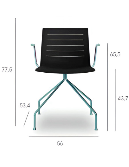 Silla de polipropileno, con brazos, SKIN ARAÑA