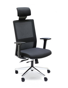 Silla oficina, respaldo malla, cabezal NELIA