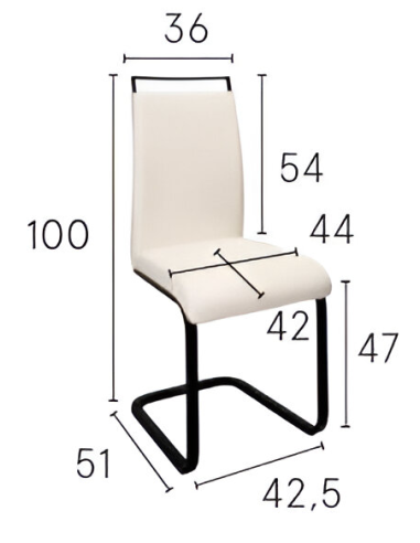 Silla tapizada en ecopiel KELLY BLACK