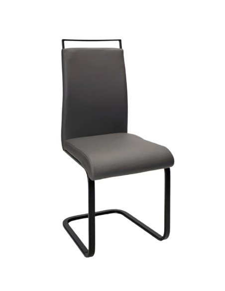 Silla tapizada en ecopiel KELLY BLACK
