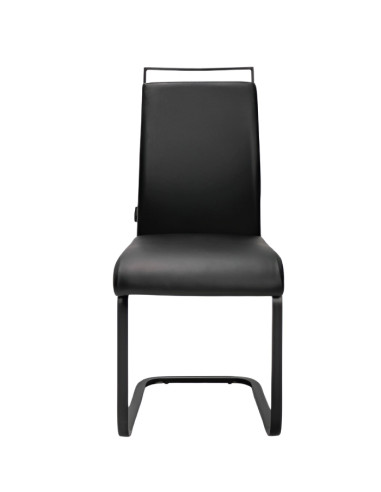 Silla tapizada en ecopiel KELLY BLACK