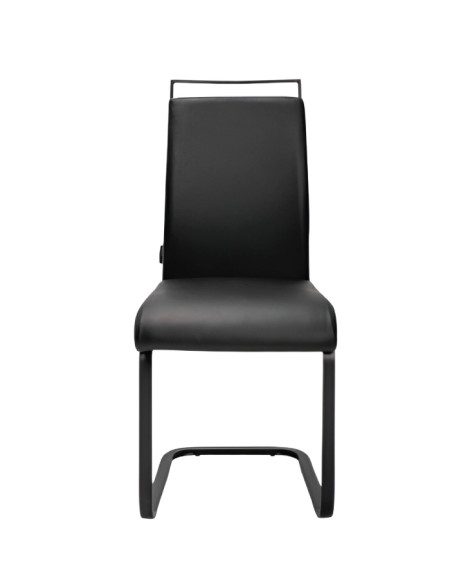 Silla tapizada en ecopiel KELLY BLACK