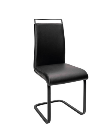 Silla tapizada en ecopiel KELLY BLACK