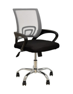 Silla de oficina, tejido negro y malla FISS NEW-N