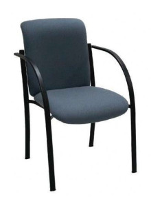 Silla oficina Gus Tubo Negro, Gris y Cromado