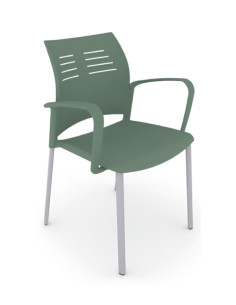Silla con brazos y estructura gris, SPACIO