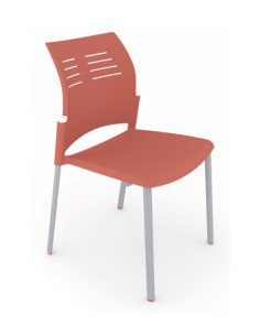 Silla sin brazos y con estructura gris, SPACIO