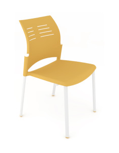 Silla sin brazos y con estructura blanca, SPACIO
