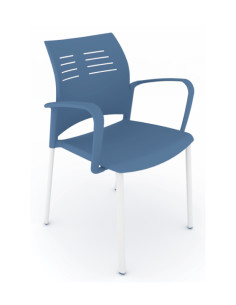 Silla con brazos y estructura blanca, SPACIO