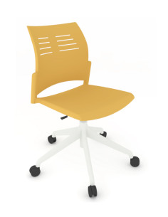 Silla Giratoria sin brazos y con estructura blanca, SPACIO